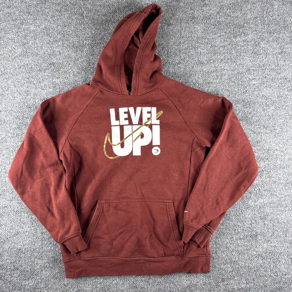 Nike Boys Size XL Burgundy Gold 3BRAND Russell Wilson Pullover Hoodie Level Up